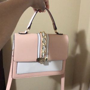 Aldo pink,white, and gold crossbody bag